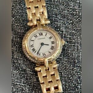 Rare Vintage Cartier 18 k Gold Panthere Vendrome Woman’s Diamond Watch